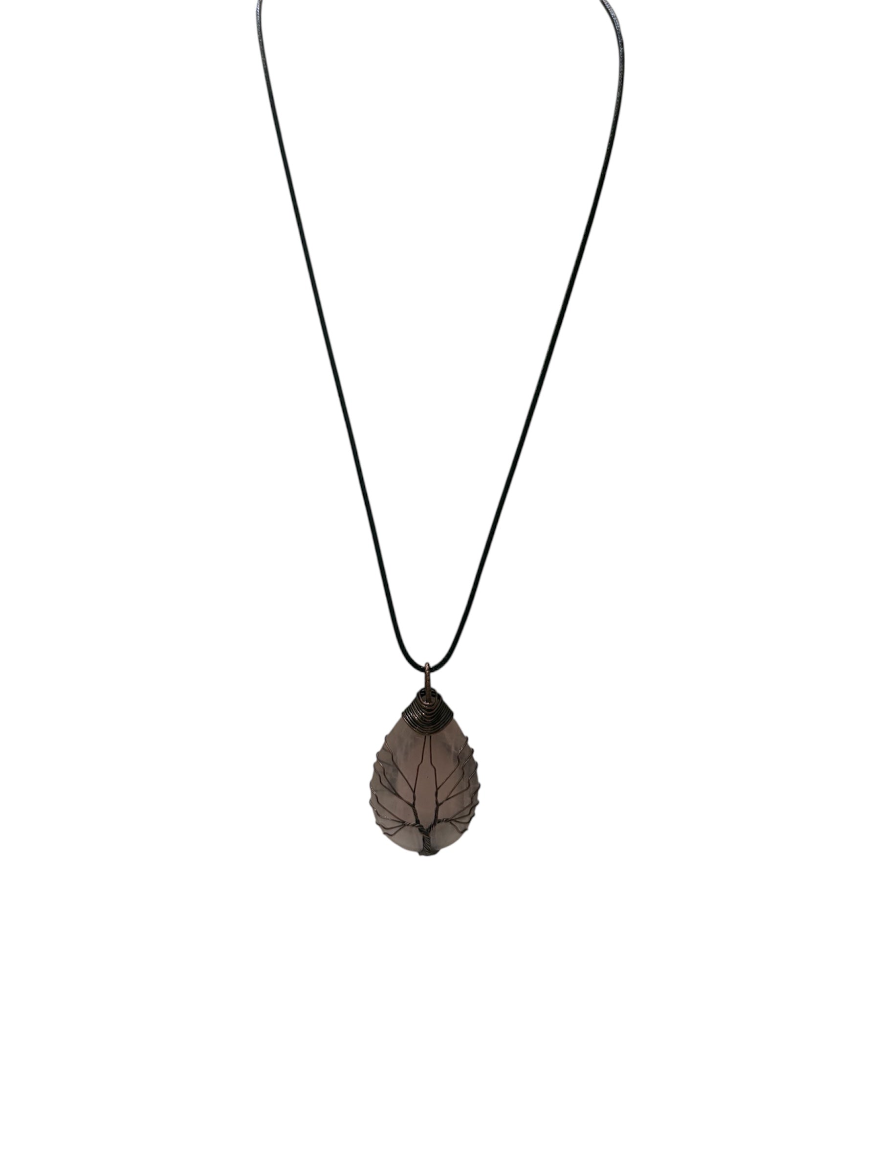 Rose Quartz Tree Of Life Necklace