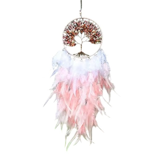 Carnelian & Watermelon Quartz Dreamcatcher