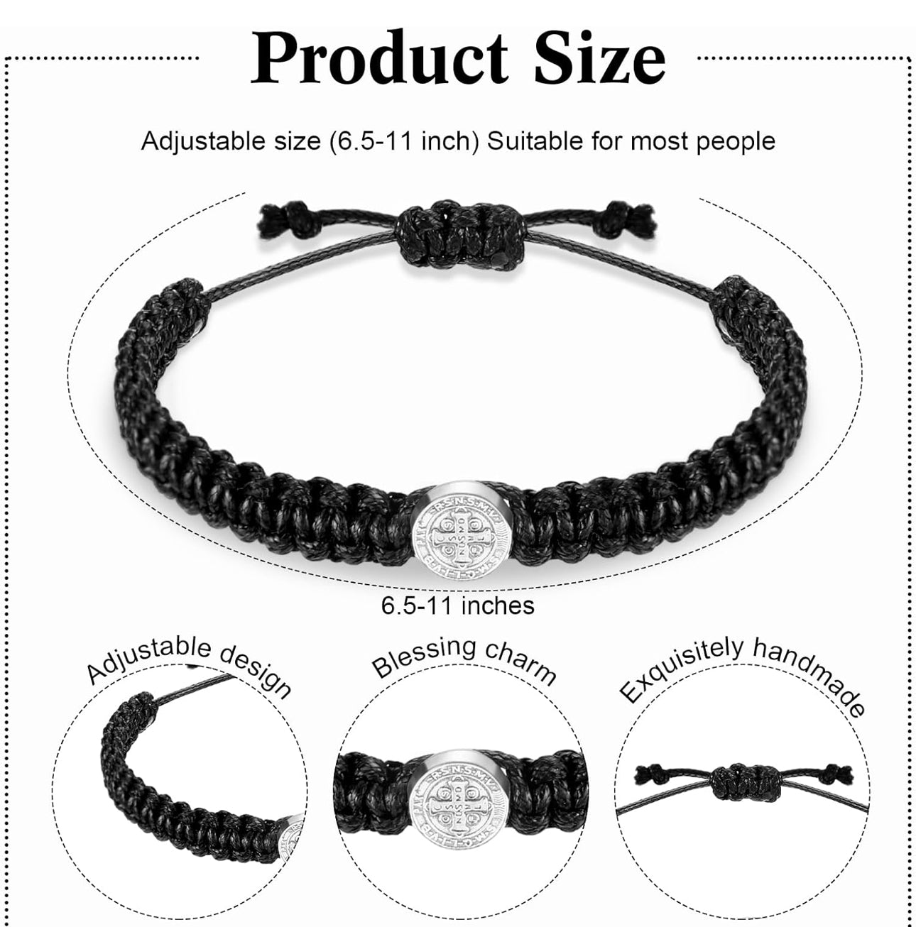 St.Benedict Medal Rope Bracelet