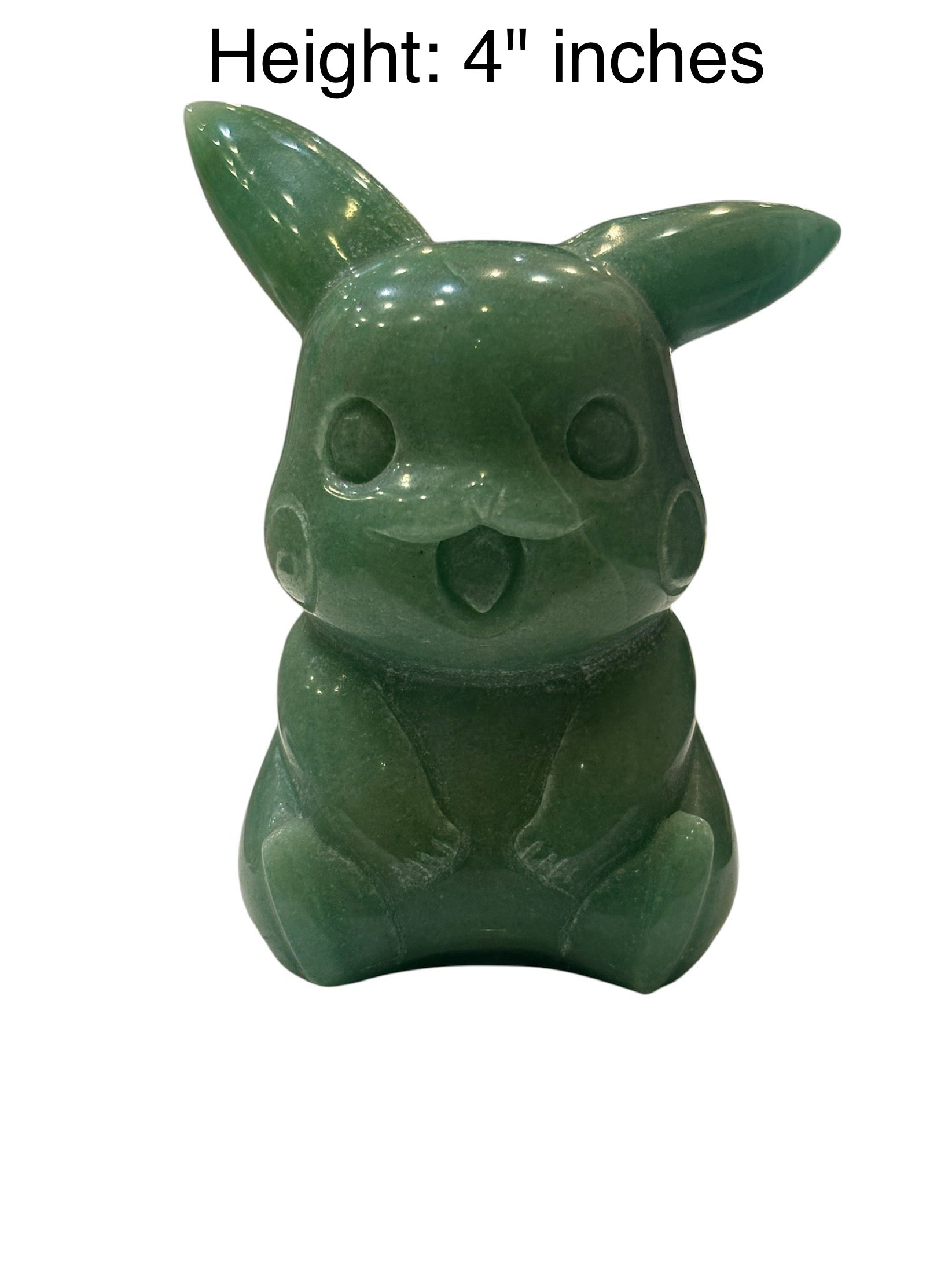 Green Aventurine Crystal- Pikachu Carving