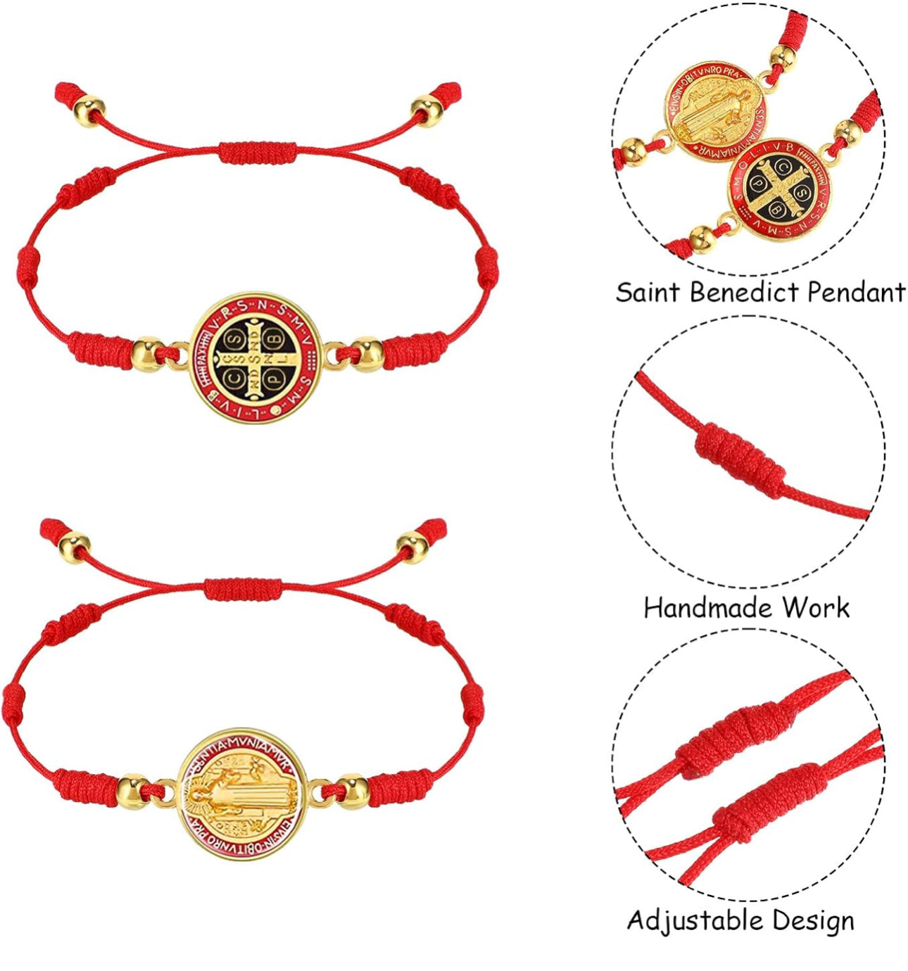 St.Benedict Red Knot Rope Bracelet