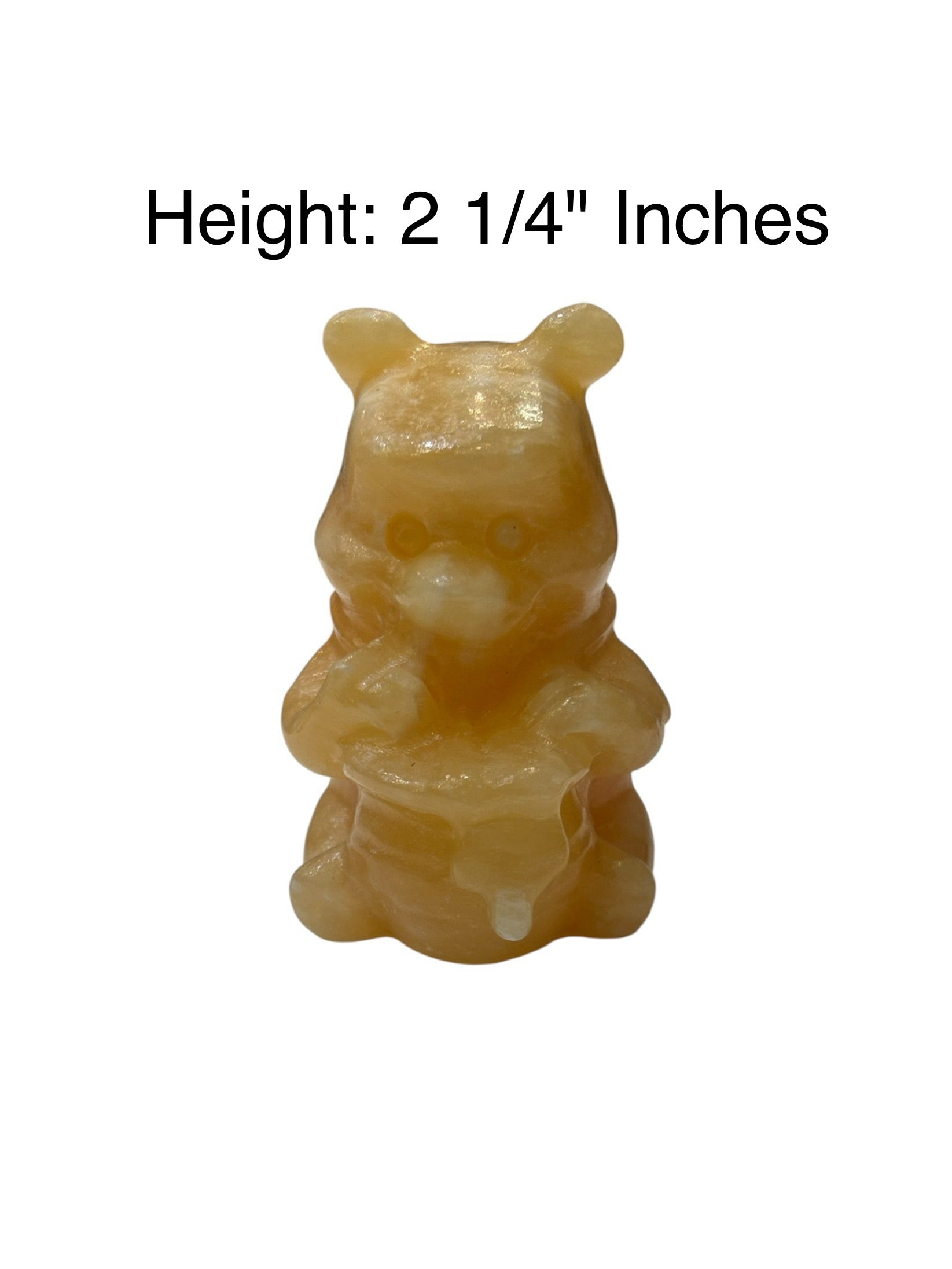 Yellow Calcite Crystal- Winnie the Pooh Carving