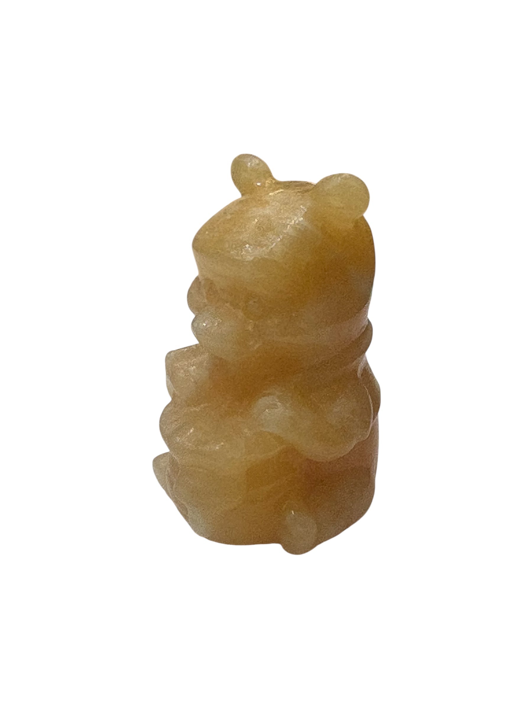 Yellow Calcite Crystal- Winnie the Pooh Carving